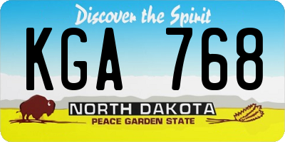 ND license plate KGA768