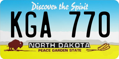 ND license plate KGA770