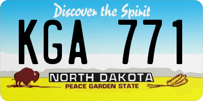 ND license plate KGA771