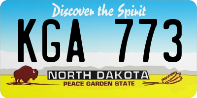 ND license plate KGA773