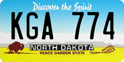 ND license plate KGA774