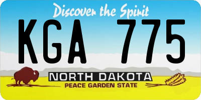 ND license plate KGA775