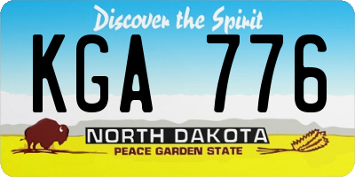 ND license plate KGA776
