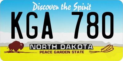 ND license plate KGA780