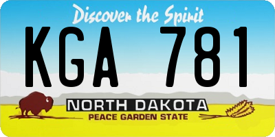 ND license plate KGA781