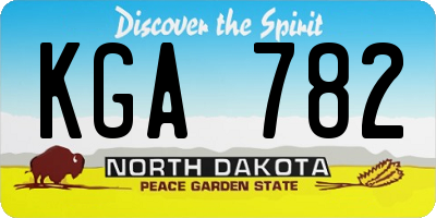 ND license plate KGA782