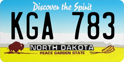 ND license plate KGA783