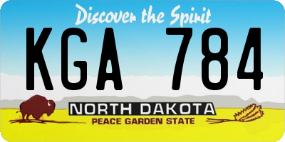 ND license plate KGA784