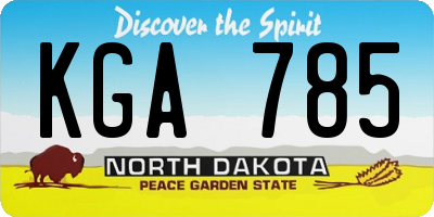 ND license plate KGA785