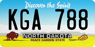 ND license plate KGA788