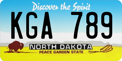 ND license plate KGA789