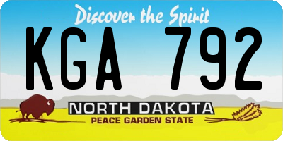 ND license plate KGA792