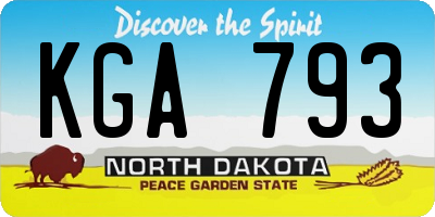 ND license plate KGA793
