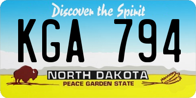ND license plate KGA794