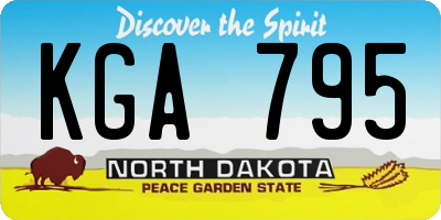 ND license plate KGA795