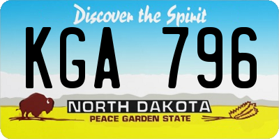 ND license plate KGA796