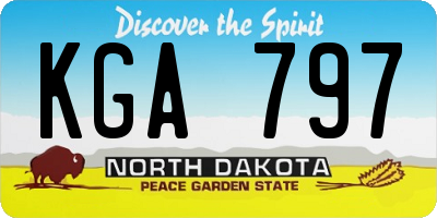 ND license plate KGA797