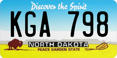 ND license plate KGA798