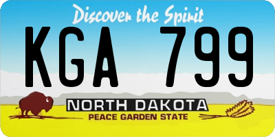 ND license plate KGA799