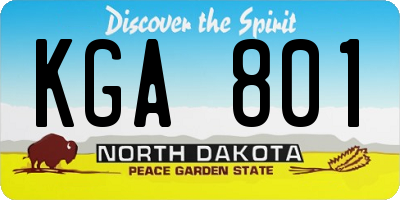 ND license plate KGA801