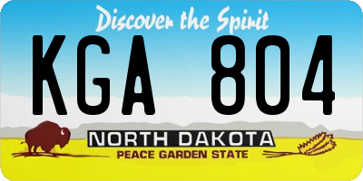 ND license plate KGA804