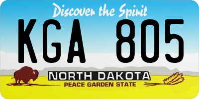 ND license plate KGA805