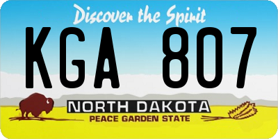 ND license plate KGA807