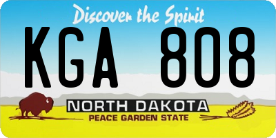 ND license plate KGA808