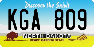 ND license plate KGA809
