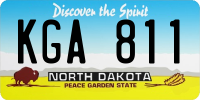 ND license plate KGA811