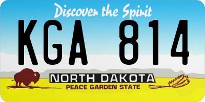 ND license plate KGA814