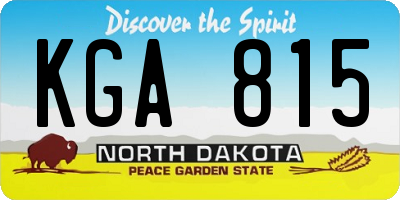 ND license plate KGA815
