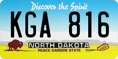 ND license plate KGA816