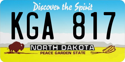 ND license plate KGA817