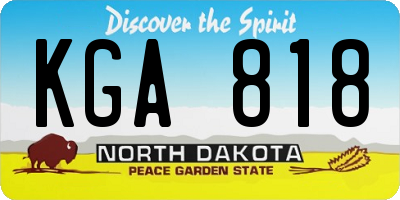 ND license plate KGA818