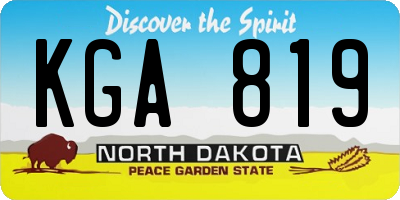 ND license plate KGA819