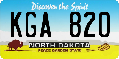 ND license plate KGA820