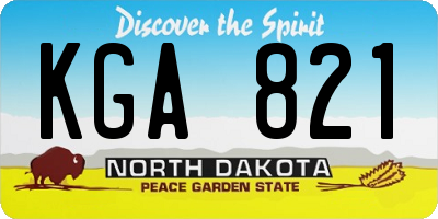 ND license plate KGA821