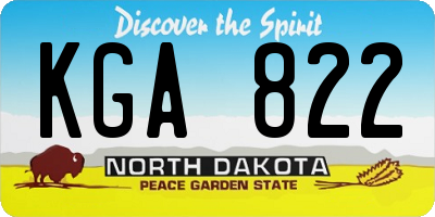 ND license plate KGA822