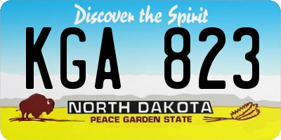 ND license plate KGA823