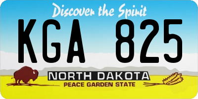 ND license plate KGA825