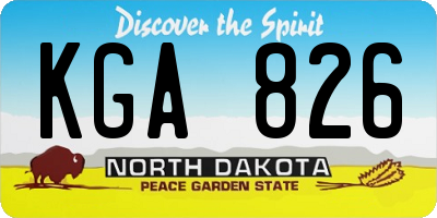 ND license plate KGA826