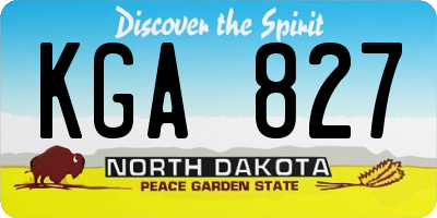 ND license plate KGA827