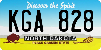 ND license plate KGA828