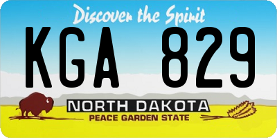 ND license plate KGA829