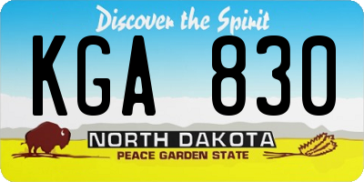 ND license plate KGA830