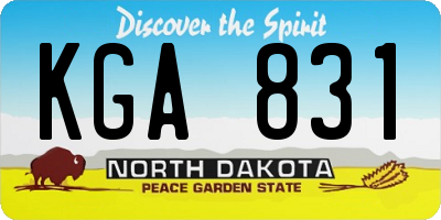 ND license plate KGA831