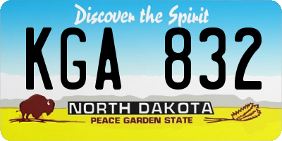 ND license plate KGA832