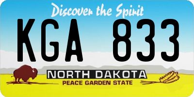 ND license plate KGA833