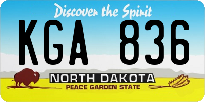ND license plate KGA836